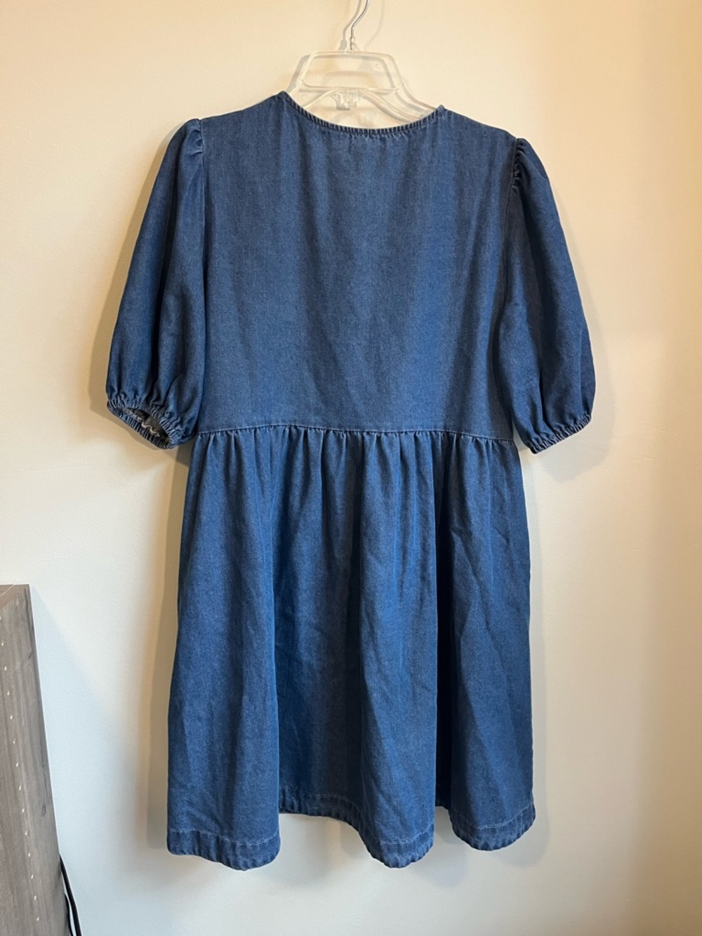 Blue Denim Puff-Sleeve Women’s Dress